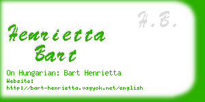 henrietta bart business card